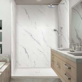 Samuel Müeller Silhouette 60-in X 60-in X 96-in Glue to Wall Tub/Shower Wall Kit - SMSWK606096-M