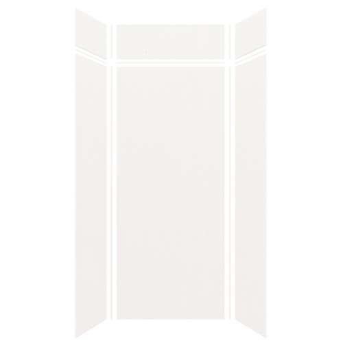 Silhouette 36-in x 36-in x 84/12-in Glue to Wall 3-Piece Transition Shower Wall Kit, White