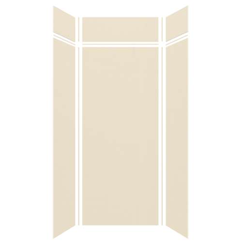 Silhouette 36-in x 36-in x 84/12-in Glue to Wall 3-Piece Transition Shower Wall Kit, Biscuit