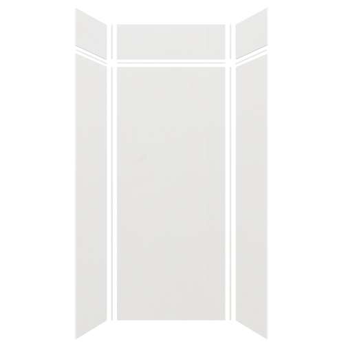 Silhouette 36-in x 36-in x 84/12-in Glue to Wall 3-Piece Transition Shower Wall Kit, Grey