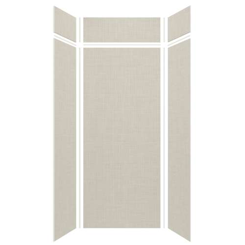 Silhouette 36-in x 36-in x 84/12-in Glue to Wall 3-Piece Transition Shower Wall Kit, Linen