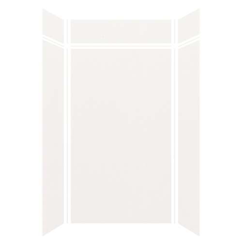 Samuel Mueller Silhouette 48-in x 36-in x 84/12-in Glue to Wall 3-Piece Transition Shower Wall Kit, White