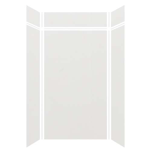 Silhouette 48-in x 36-in x 84/12-in Glue to Wall 3-Piece Transition Shower Wall Kit, Grey