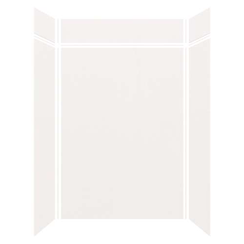 Silhouette 60-in x 36-in x 84/12-in Glue to Wall 3-Piece Transition Shower Wall Kit, White