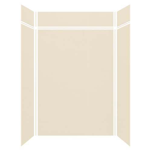 Samuel Mueller Silhouette 60-in x 36-in x 84/12-in Glue to Wall 3-Piece Transition Shower Wall Kit, Biscuit