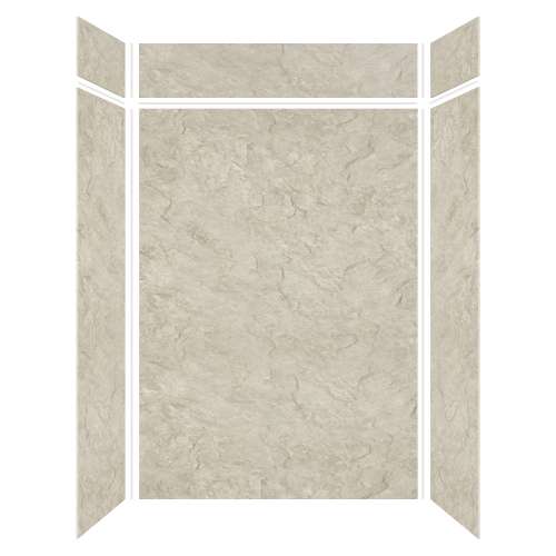 Samuel Mueller Silhouette 60-in x 36-in x 84/12-in Glue to Wall 3-Piece Transition Shower Wall Kit, Tundra