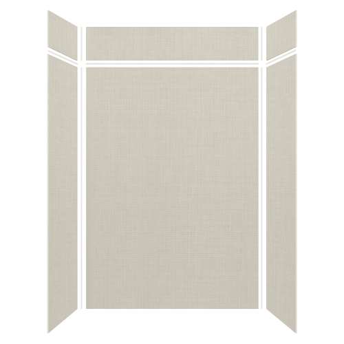 Silhouette 60-in x 36-in x 84/12-in Glue to Wall 3-Piece Transition Shower Wall Kit, Linen