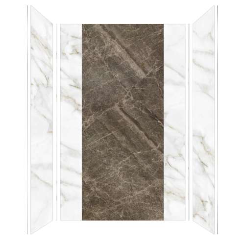 SMTWKE603696-SKI80GBKI82G Trinity Eco 60-in x 36-in x 96-in 3-Piece Shower Wall Kit, Everest Gold/Ariel Desert (Glossy)