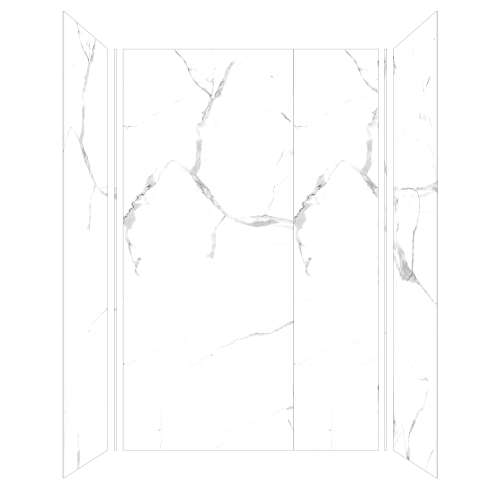 Samuel Mueller Trinity 60-in X 36-in X 96-in Shower Wall Kit, Ultra Honed White Carrara