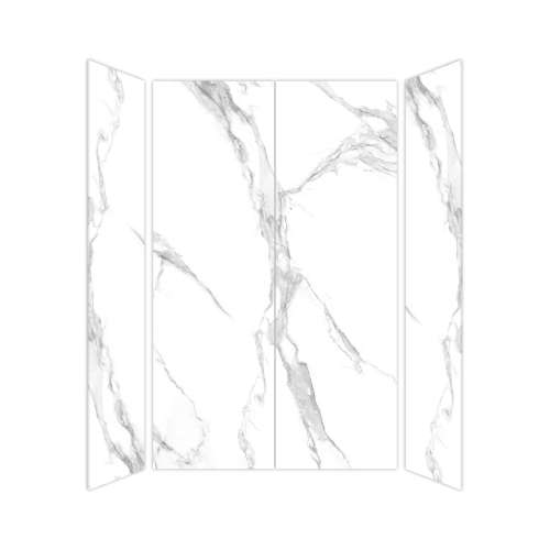 SMTWK603696C-KI01H Trinity 60-in x 36-in x 96-in 4-Piece Shower Wall Kit, White Carrara (Honed)