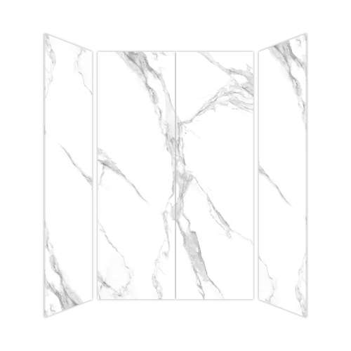 SMTWK604896C-KI01H Trinity 60-in x 48-in x 96-in 4-Piece Shower Wall Kit, White Carrara (Honed)