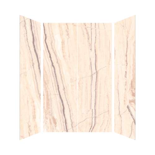SMTWK604896C-KI32H Trinity 60-in x 48-in x 96-in 4-Piece Shower Wall Kit, Sabana Creme (Honed)