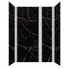 Trinity 60-in X 36-in X 96-in Shower Wall Kit with Weaver White Deco Strip, Glossy Black Carrara