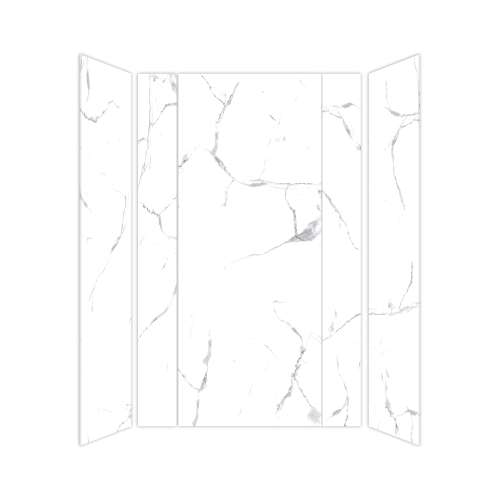 SMTWKE603696-KI01H Trinity Eco 60-in x 36-in x 96-in 3-Piece Shower Wall Kit, White Carrara (Honed)