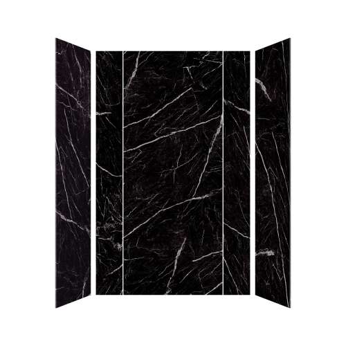 SMTWKE603696-KI03G Trinity Eco 60-in x 36-in x 96-in 3-Piece Shower Wall Kit, Black Carrara (Glossy)