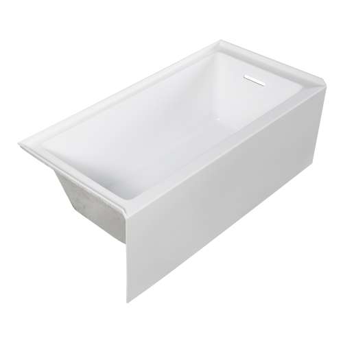 Samuel Müeller SMUATLN603020-R Unabella 60-in x 30-in x 20-in Alcove Acrylic Bathtub With Right Hand Drain, White (Glossy)
