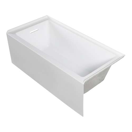 Samuel Müeller SMUATLN603220-L Unabella 60-in x 32-in x 20-in Alcove Acrylic Bathtub With Left Hand Drain, White (Glossy)