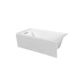 SMUATLN603622-M Unabella AFR 60-in x 36-in x 22-in Alcove Acrylic Bathtub With Drain, White (Glossy)