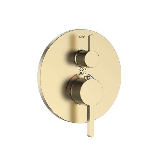 Samuel Müeller SMVFS2R-CB FlowStat Two Function Round ADA Thermostatic Valve And Trim, Champagne Bronze