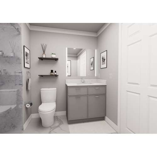 SMVS36-ADA-ASM-FR02-LG Framington 36-in x 21-in x 33-in Assembled Latitude Double Door Double Drawer Front ADA Vanity Sink Base Cabinet, Light Grey