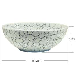 SMVSL047 Valbonne 17-in x 17-in x 6-in Fireclay Round Vessel Sink, White/Dark Green