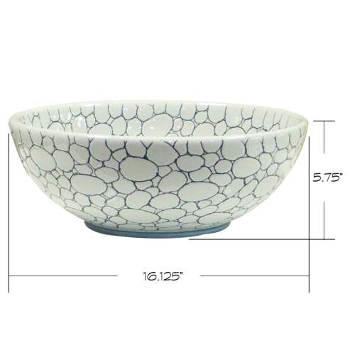 SMVSL047 Valbonne 17-in x 17-in x 6-in Fireclay Round Vessel Sink, White/Dark Green
