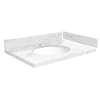 SMVT25-30.75x22-1MU-M10 Mini Custom Quartz 25-30.75-in x 22-in Vanity Top with Millwood Bowl, White Carrara