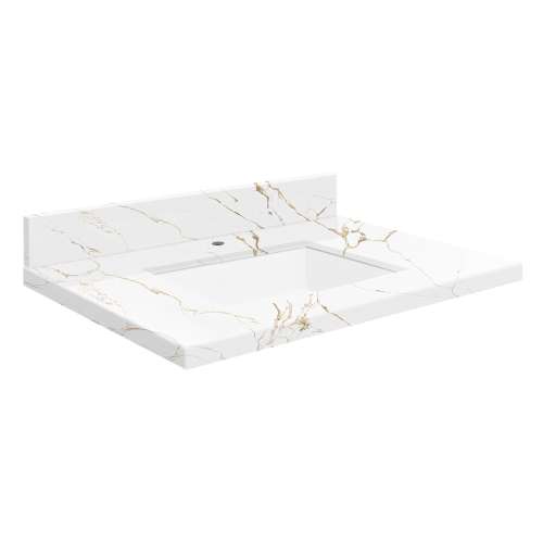 SMVTQU2522-1-M40 25-in x 22-in Vanity Top with Single Faucet Hole, Awaken Gold
