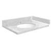 SMVT25-30.75x22-1MU-M50 Mini Custom Quartz 25-30.75-in x 22-in Vanity Top with Millwood Bowl, Misty Grey