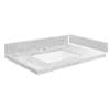 SMVT31-36.75x22-1KU-M50 Mini Custom Quartz 31-36.75-in x 22-in Vanity Top with Vail Bowl, Misty Grey