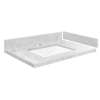 SMVT31-36.75x22-1RU-M50 Mini Custom Quartz 31-36.75-in x 22-in Vanity Top with Hensley Bowl, Misty Grey