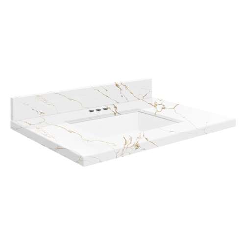 SMVTQU2522-4-M40 25-in x 22-in Vanity Top with 4-in Centerset Faucet Hole, Awaken Gold