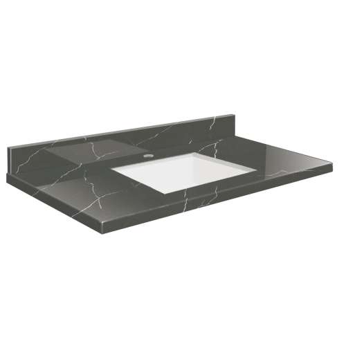 SMVTQU3122-1-M20 31-in x 22-in Vanity Top with Single Faucet Hole, Marble Grey