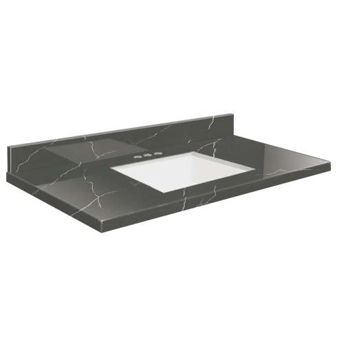 SMVTQU3122-4-M20 31-in x 22-in Vanity Top with 4-in Centerset Faucet Hole, Marble Grey