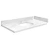SMVT43-48.75x22-1MU-M10 Mini Custom Quartz 43-48.75-in x 22-in Vanity Top with Millwood Bowl, White Carrara