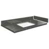 SMVT37-42.75x22-1RU-M20 Mini Custom Quartz 37-42.75-in x 22-in Vanity Top with Hensley Bowl, Marble Grey