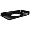 SMVT43-48.75x22-1MU-M30 Mini Custom Quartz 43-48.75-in x 22-in Vanity Top with Millwood Bowl, Black Carrara