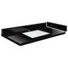 SMVT37-42.75x22-1KU-M30 Mini Custom Quartz 37-42.75-in x 22-in Vanity Top with Vail Bowl, Black Carrara