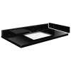 SMVT37-42.75x22-1RU-M30 Mini Custom Quartz 37-42.75-in x 22-in Vanity Top with Hensley Bowl, Black Carrara
