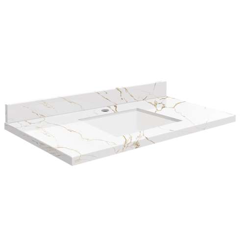SMVTQU3722-1-M40 37-in x 22-in Vanity Top with Single Faucet Hole, Awaken Gold