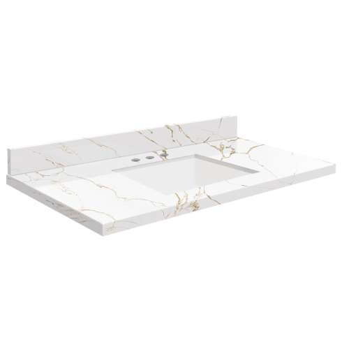 SMVTQU3722-8-M40 37-in x 22-in Vanity Top with 8-in Widespread Faucet Hole, Awaken Gold