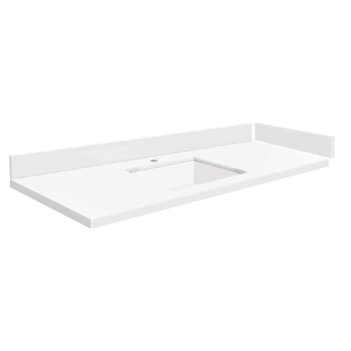SMVT49-60.75x22-1KU-C01 Mini Custom Quartz 49-60.75-in x 22-in Vanity Top with Vail Bowl, Mia White
