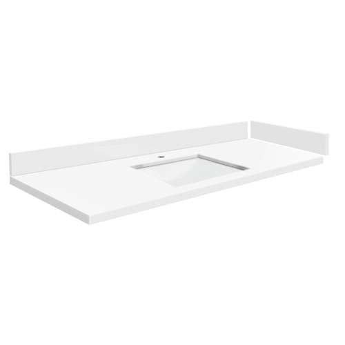 SMVT49-60.75x22-1RU-C01 Mini Custom Quartz 49-60.75-in x 22-in Vanity Top with Hensley Bowl, Mia White