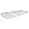 SMVT49-60.75x22-1RU-M50 Mini Custom Quartz 49-60.75-in x 22-in Vanity Top with Hensley Bowl, Misty Grey