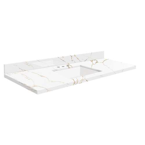 SMVTQU4922-8-M40 49-in x 22-in Vanity Top with 8-in Widespread Faucet Hole, Awaken Gold