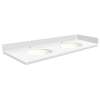 SMVT49-60.75x22-2MU-C01 Mini Custom Quartz 49-60.75-in x 22-in Vanity Top with Millwood Double Bowls, Mia White