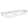 SMVT49-60.75x22-2MU-M10 Mini Custom Quartz 49-60.75-in x 22-in Vanity Top with Millwood Double Bowls, White Carrara