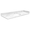 SMVT61-72.75x22-1MU-M10 Mini Custom Quartz 61-72.75-in x 22-in Vanity Top with Millwood Bowl, White Carrara
