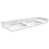 SMVT73-84.75x22-2KU-M10 Mini Custom Quartz 73-84.75-in x 22-in Vanity Top with Vail Double Bowls, White Carrara