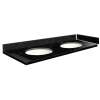SMVT49-60.75x22-2MU-M30 Mini Custom Quartz 49-60.75-in x 22-in Vanity Top with Millwood Double Bowls, Black Carrara